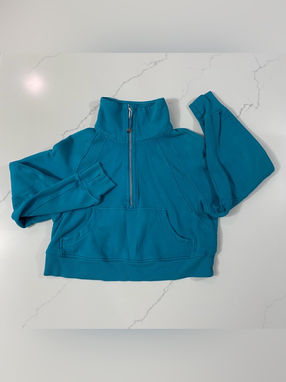 Lululemon Scuba Oversized Funnel Neck Half-Zip Pullover in Oceanic Blue/Green XS